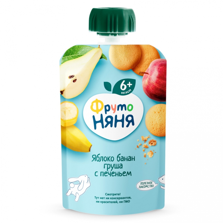 Խյուս խնձորի, բանանի, տանձի, թխվածքաբլիթով 90գր